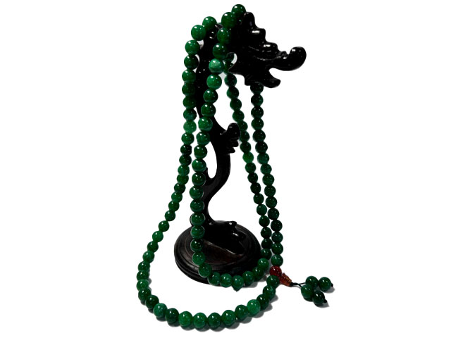 翡翠 念珠 数珠 ラウンド グリーン 約8～9mm 緑 パワーストーン