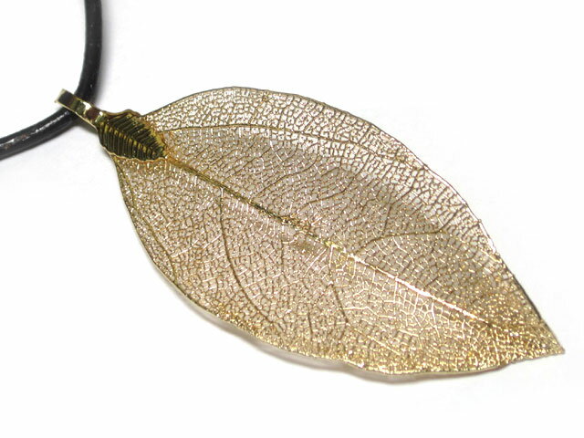 ペンダントトップ リーフ ゴールド 本物の葉っぱ使用 オリジナル ナチュラル はっぱ ペンダントヘッド ..