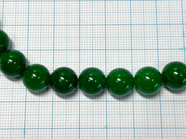 翡翠 ネックレス ラウンド 約10mm ダークグリーン 高品質 天然石