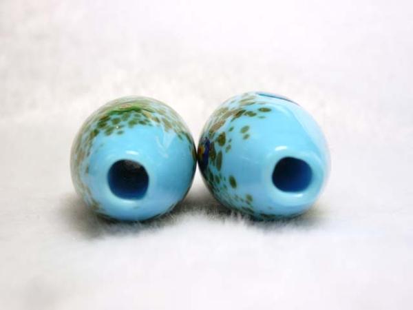 ■大粒トンボ玉■オーバル型 1粒 約40×22mm 水色 花柄 06-1084 ブルー 蜻蛉玉 とんぼ玉 ガラスビーズ アクセサリーパーツ ハンドメイド DIYの商品画像 3
