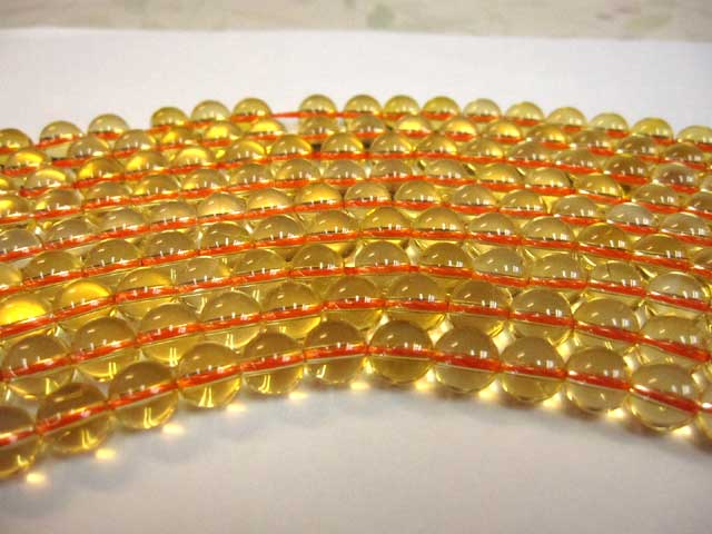 シトリン ラウンド 連販売 約8mm(天然石加熱) ビーズ  黄水晶 イエロー ...