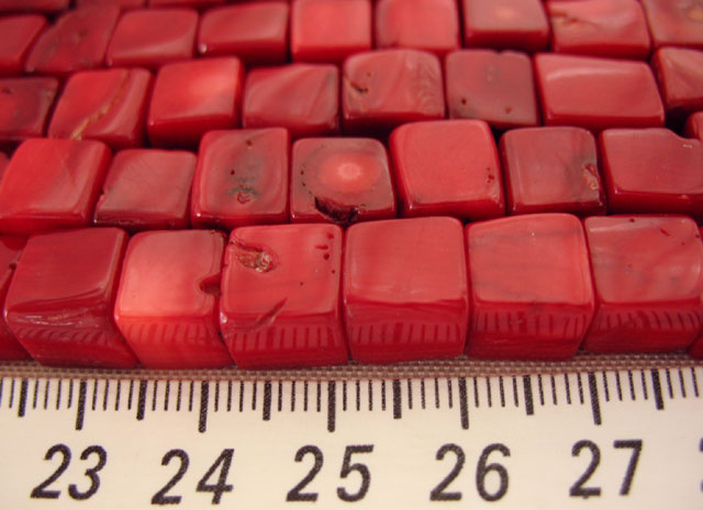 珊瑚 連販売 スクエア 約6〜9mm coral パワーストーン アクセサリーパーツ ハンドメイド