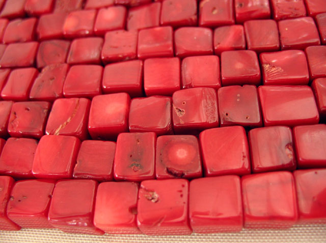 珊瑚 連販売 スクエア 約6〜9mm coral パワーストーン アクセサリーパーツ ハンドメイド