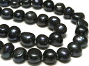 淡水パール バロック ブラック 約8〜10mm 連販売 (淡水真珠) ビーズ パワーストーン アクセサリーパーツ ハンドメイド DIY
