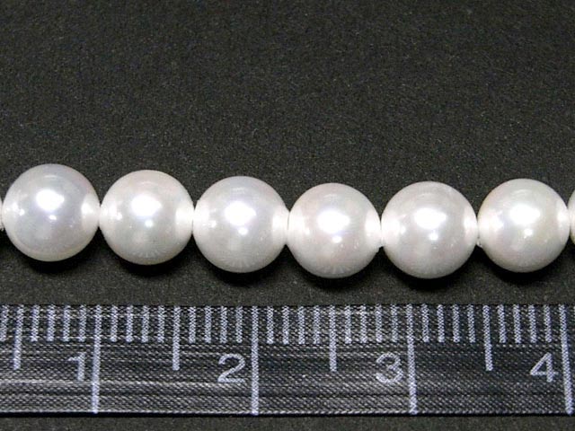 シェルパール ホワイト ラウンド 約6mm 連販売 真珠 ビーズ 天然石 貝パール 貝殻 アクセサリーパーツ ハンドメイド DIY 3