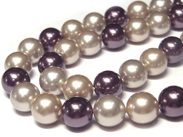 Genuine, Semi-Precious Stones - シェルパール マルチカラー ラウンド 約10mm 連販売 真珠 ビーズ 天然石 貝パール 貝殻 アクセサリーパーツ ハンドメイド DIY