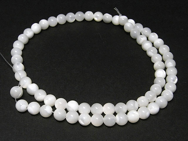 マザーオブパール 約6mm 【1粒販売】 パワーストーン ビーズ ラウンド (貝ビーズ) 母貝 シェル 天然石 アクセサリーパーツ ハンドメイド DIY