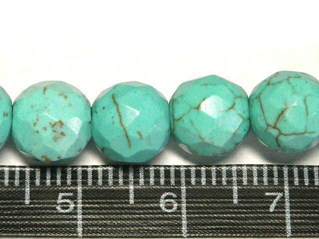 ハウライトターコイズ ラウンドカット約8mm 連販売(天然石加工) パワーストーン トルコ石 ビーズ アクセサリーパーツ ハンドメイド DIY