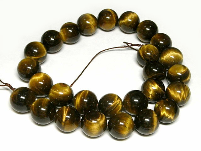 タイガーアイ ラウンド 約14mm 連販売(天然石) パワーストーン ビーズ 虎目石 アクセサリーパーツ ハンドメイド DIY