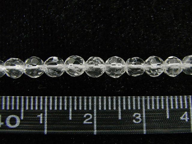 水晶 約4mm 【5粒販売】 パワーストーン ビーズ ラウンドカット型 (天然石) クォーツ 白水晶 アクセサリーパーツ ハンドメイド DIY