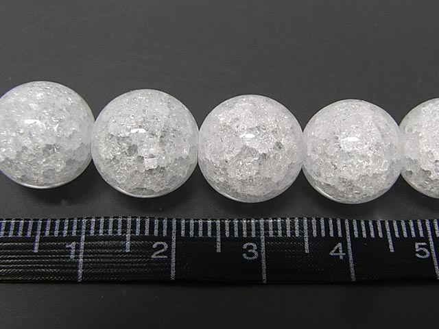 クラック水晶 約12mm 【1粒販売】 パワーストーン ビーズ ラウンド (天然石クラック加工) クォーツ アクセサリーパーツ ハンドメイド DIY