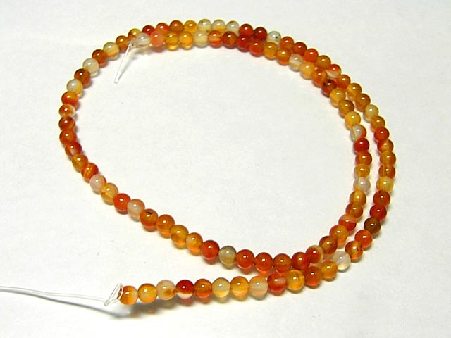 カーネリアン ラウンド 連販売 約4mm(天然石染色) パワーストーン ビーズ 赤瑪瑙 メノウ アクセサリーパーツ ハンドメイド DIY