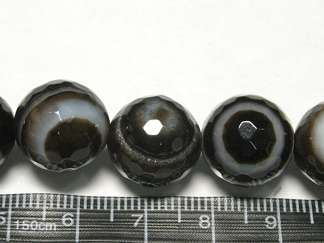 天眼石 約14mm 【1粒販売】 パワーストーン ビーズ ラウンド64面カット型 (天然石) アイアゲート アクセサリーパーツ ハンドメイド DIY