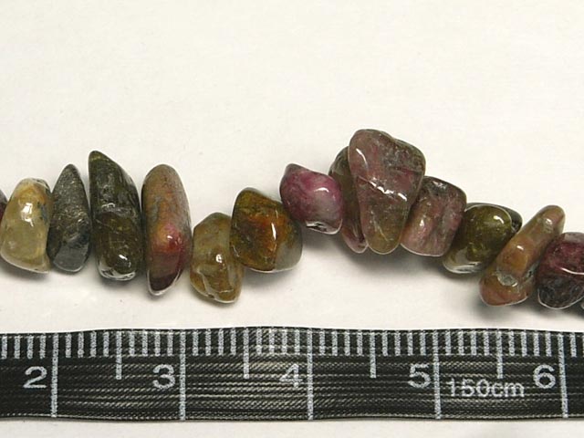 トルマリン 連 さざれ大 全長約40cm(天然石ビーズ) パワーストーン ビーズ アクセサリーパーツ ハンドメイド DIY