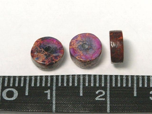 インペリアルジャスパー パープル 約6×3mm 【10粒販売】 パワーストーン ビーズ ボタン型 (天然石染色) パワーストーン ビーズ 碧玉 アクセサリーパーツ ハンドメイド DIY