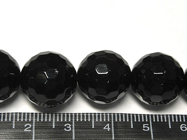 オニキス ラウンドカット 連販売 約14mm(天然石ビーズ) パワーストーン 黒瑪瑙 ブラック アクセサリーパーツ ハンドメイド DIY