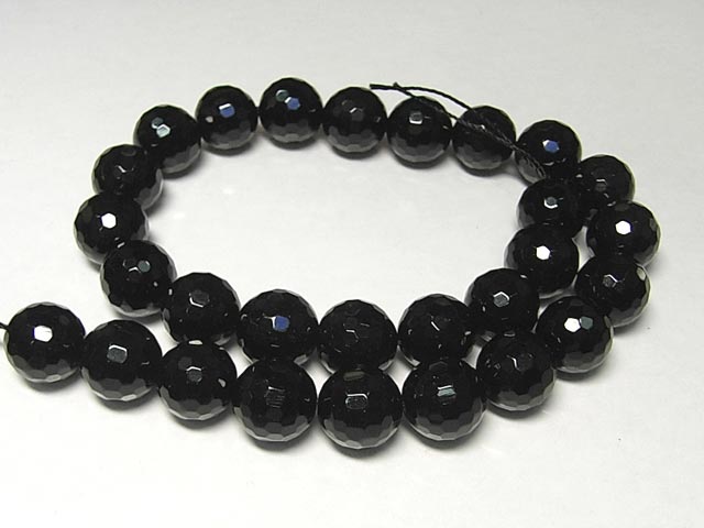 オニキス ラウンドカット 連販売 約14mm(天然石ビーズ) パワーストーン 黒瑪瑙 ブラック アクセサリーパーツ ハンドメイド DIY