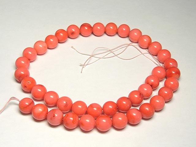 サンゴ（珊瑚） 連販売 ピンク ラウンド 約10mm（染色） パワーストーン ビーズ さんご サンゴ コーラル 山珊瑚 海竹 アクセサリーパーツ ハンドメイド DIY