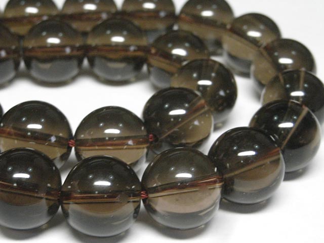 Rakuten - スモーキークォーツ ラウンド 連販売 約14mm (天然石加工) パワーストーン ビーズ 煙水晶 アクセサリーパーツ ハンドメイド DIY