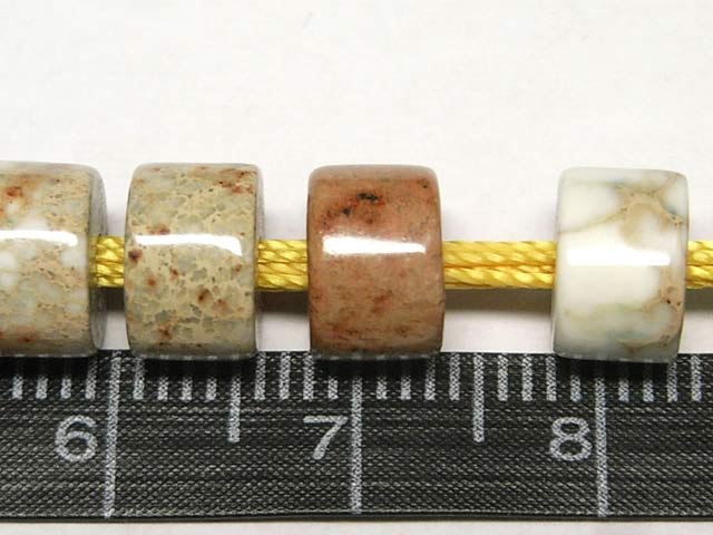 インペリアルジャスパー マーブル 穴サイズ2mm 約5×8mm 【5粒販売】 パワーストーン ビーズ ボタン型 (天然石染色) パワーストーン ビーズ 碧玉 アクセサリーパーツ ハンドメイド DIY