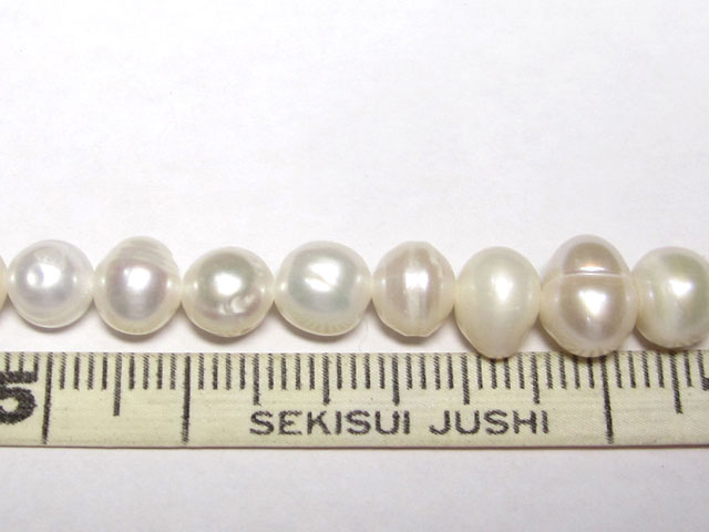 淡水パール ポテト ホワイト 約7～8mm 連...の紹介画像3