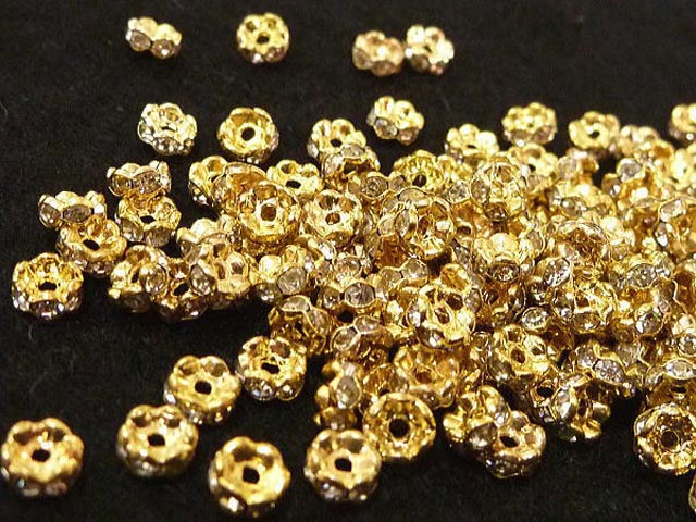 ロンデル　 波型タイプ ゴールド 約4mm (10個セット) 波ロンデル アクセサリーパーツ ハンドメイド DIY