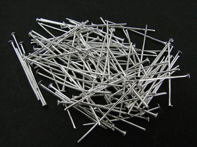 Tピン 約0.7×26mm ロジウム (10本セット) アクセサリーパーツ ハンドメイド DIY