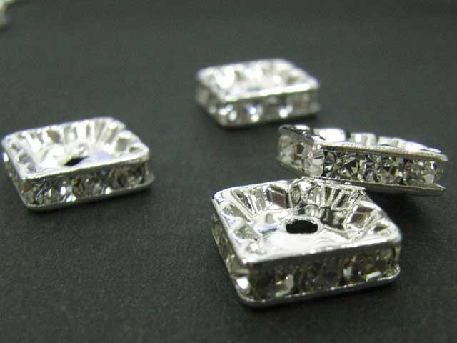 樂天商城 - ロンデル 四角型 古代銀 10mm (10個入り) 四角ロンデル アクセサリーパーツ ハンドメイド DIY