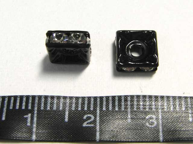ロンデル 四角型 ブラック 7mm (10個入り) 四角ロンデル アクセサリーパーツ ハンドメイド DIY 2