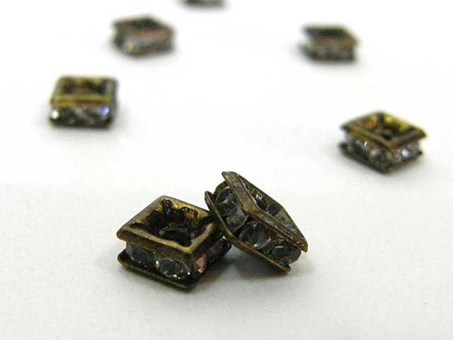 ロンデル 四角型 真鍮古美 5mm (10個入り) 四角ロンデル アクセサリーパーツ ハンドメイド DIY