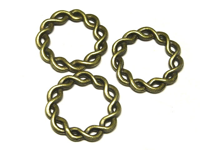 チャーム メビウス 真鍮古美 【1個販売】 螺旋 アクセサリーパーツ ハンドメイド DIY