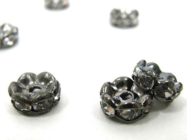 ロンデル　 波型タイプ ガンメタ 約7mm (10個セット) 波ロンデル アクセサリーパーツ ハンドメイド DIY
