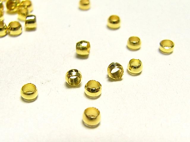 かしめ玉 （つぶし玉） ゴールド 約2mm (約1000個入り) カシメ玉 アクセサリーパーツ ハンドメイド DIY