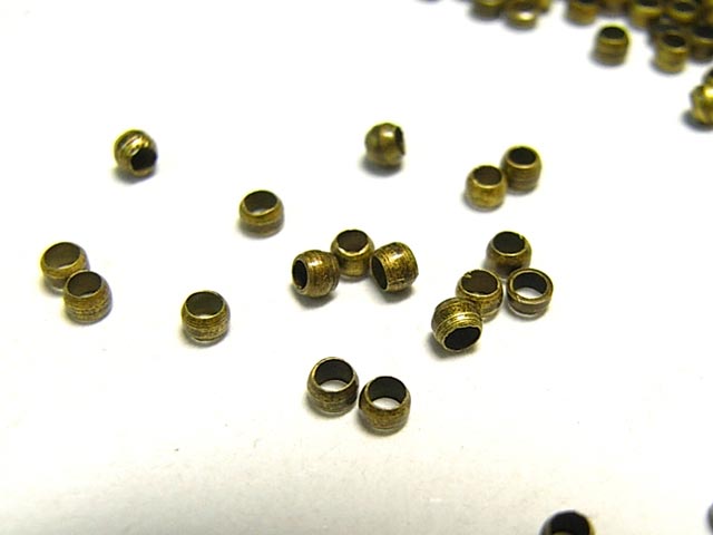 かしめ玉 （つぶし玉） 真鍮古美 約2mm (約1000個入り) カシメ玉 アクセサリーパーツ ハンドメイド DIY