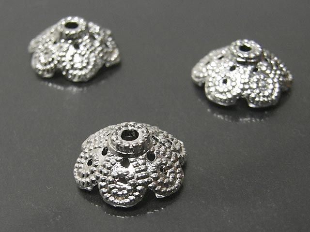 チベタン 座金 フラワー 古代銀 約10mm (約100個セット) ビーズキャップ アクセサリーパーツ ハンドメ..