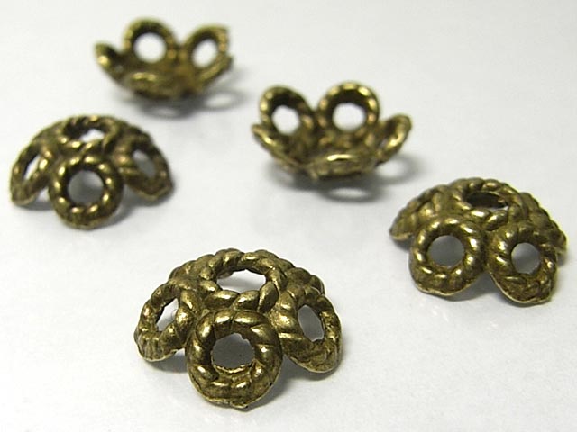 Rakuten - チベタン 座金 ロープ 真鍮古美 約12mm (約100個セット) ビーズキャップ アクセサリーパーツ ハンドメイド DIY