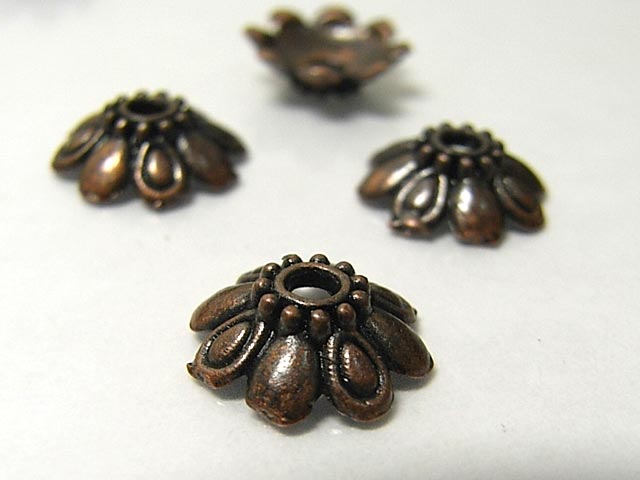 Rakuten - フラワーキャップ 座金 銅古美 約8mm (約100個セット) アクセサリーパーツ ハンドメイド DIY