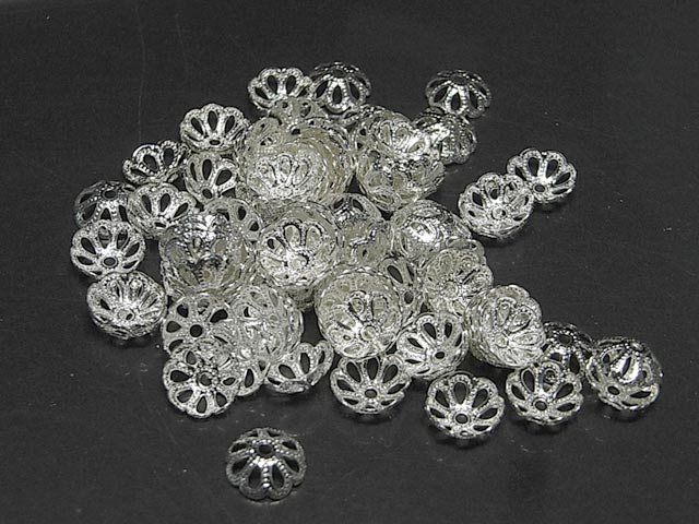 Rakuten - 座金 ビーズキャップ 古代銀 約7mm(約50個入り) アクセサリーパーツ ハンドメイド DIY