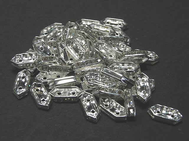 ロンデル 2穴タイプ 古代銀 約10×5mm (約50個セット販売) 二穴ロンデル ラインストーン スペーサー アクセサリーパーツ ハンドメイド DIY