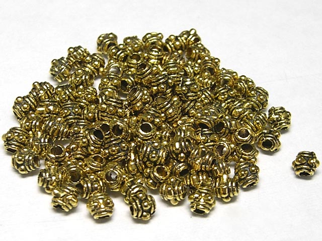 Rakuten - スペーサー エスニック 金古美 4mm (10個セット) チベタン 金属パーツ メタルビーズ アクセサリーパーツ ハンドメイド DIY