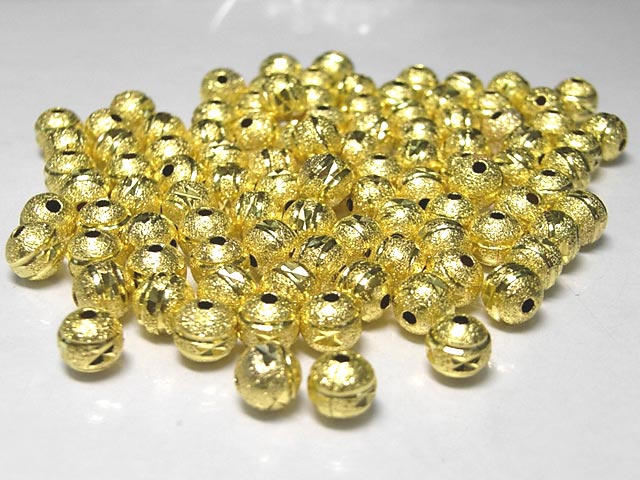 丸型スペーサー ゴールド 約6mm (10個セット) ラウンド アクセサリーパーツ ハンドメイド DIY