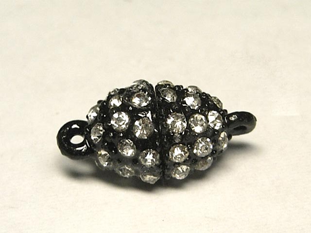 マグネットクラスプ オーバル型 ブラック 約18×9mm (1個セット) 磁石 留め具 とめぐ アクセサリーパーツ ハンドメイド DIY