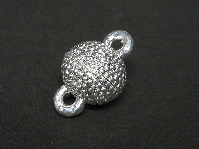 マグネットクラスプ シンプルラウンド 古代銀 約14×9mm (1個セット) 磁石 留め具 とめぐ アクセサリーパーツ ハンドメイド DIY