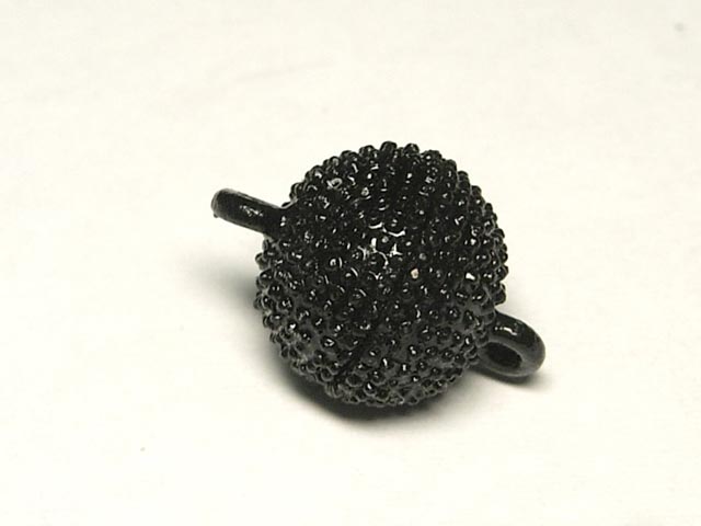 マグネットクラスプ シンプルラウンド ブラック 約18×13mm (1個セット) 磁石 留め具 とめぐ アクセサリーパーツ ハンドメイド DIY