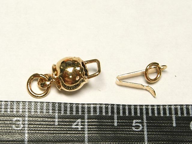 天然石ビーズ・パーツのBクラフトのクラスプ （留め具） ラウンド ケトル ピンクゴールド 約13×6mm (10個セット) アクセサリーパーツ ハンドメイド DIY｜アングル3