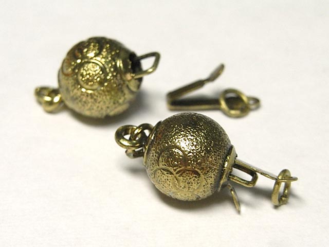 Rakuten - クラスプ （留め具） ラウンド アテネ 真鍮古美 約16×8mm (10個セット) アクセサリーパーツ ハンドメイド DIY