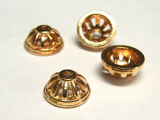 チベタン 座金 シンプル ピンクゴールド 約10mm【約100個セット】 ビーズキャップ アクセサリーパーツ ハンドメイド DIY