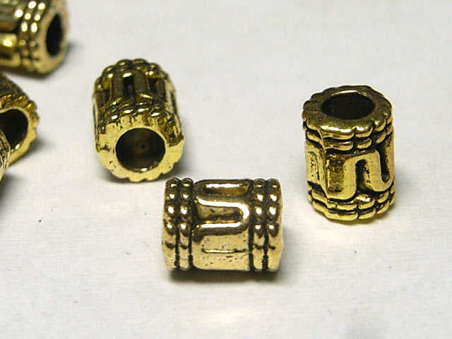 Rakuten - スペーサー ドラム 金古美 約6×5mm【20個セット】 チベタン 金属パーツ メタルビーズ アクセサリーパーツ ハンドメイド DIY