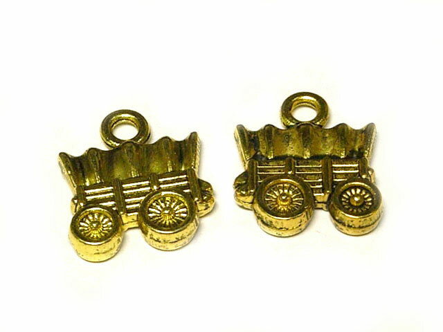 乐天商城 - チャーム 荷車 金古美 約17×15mm （1個販売） アクセサリーパーツ ハンドメイド DIY