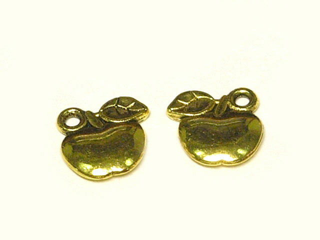 乐天商城 - チャーム 林檎 金古美 約10mm （10個セット）dealb アクセサリーパーツ ハンドメイド DIY